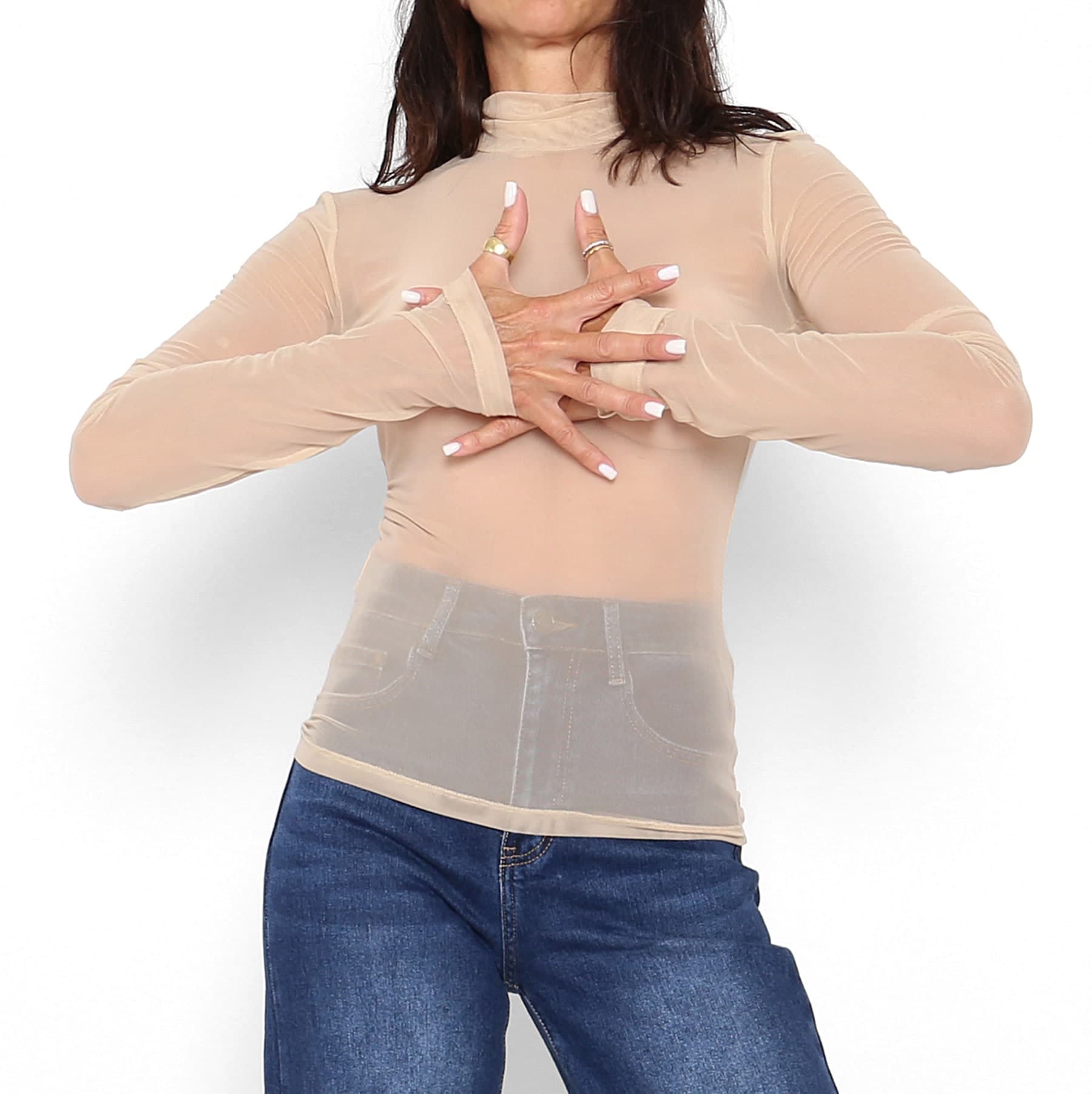 Jersey Transparente Beige