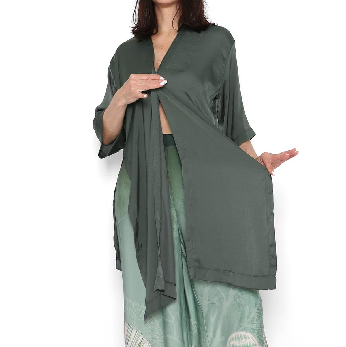 Kimono Satinado Caqui