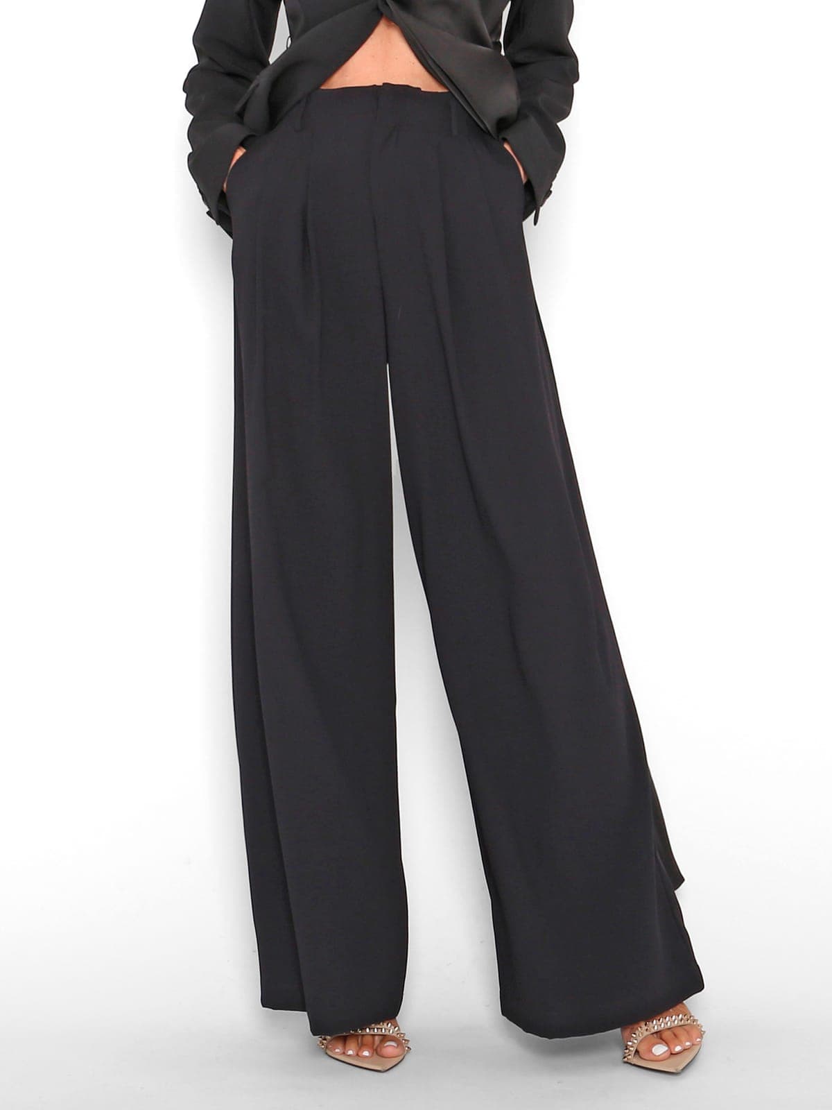 Pantalón Fluido Pinzas Negro