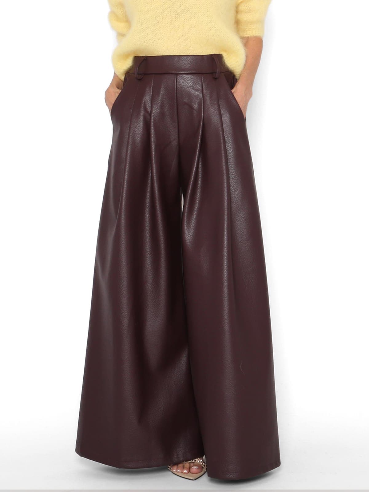 Pantalón Ecopiel Berenjena