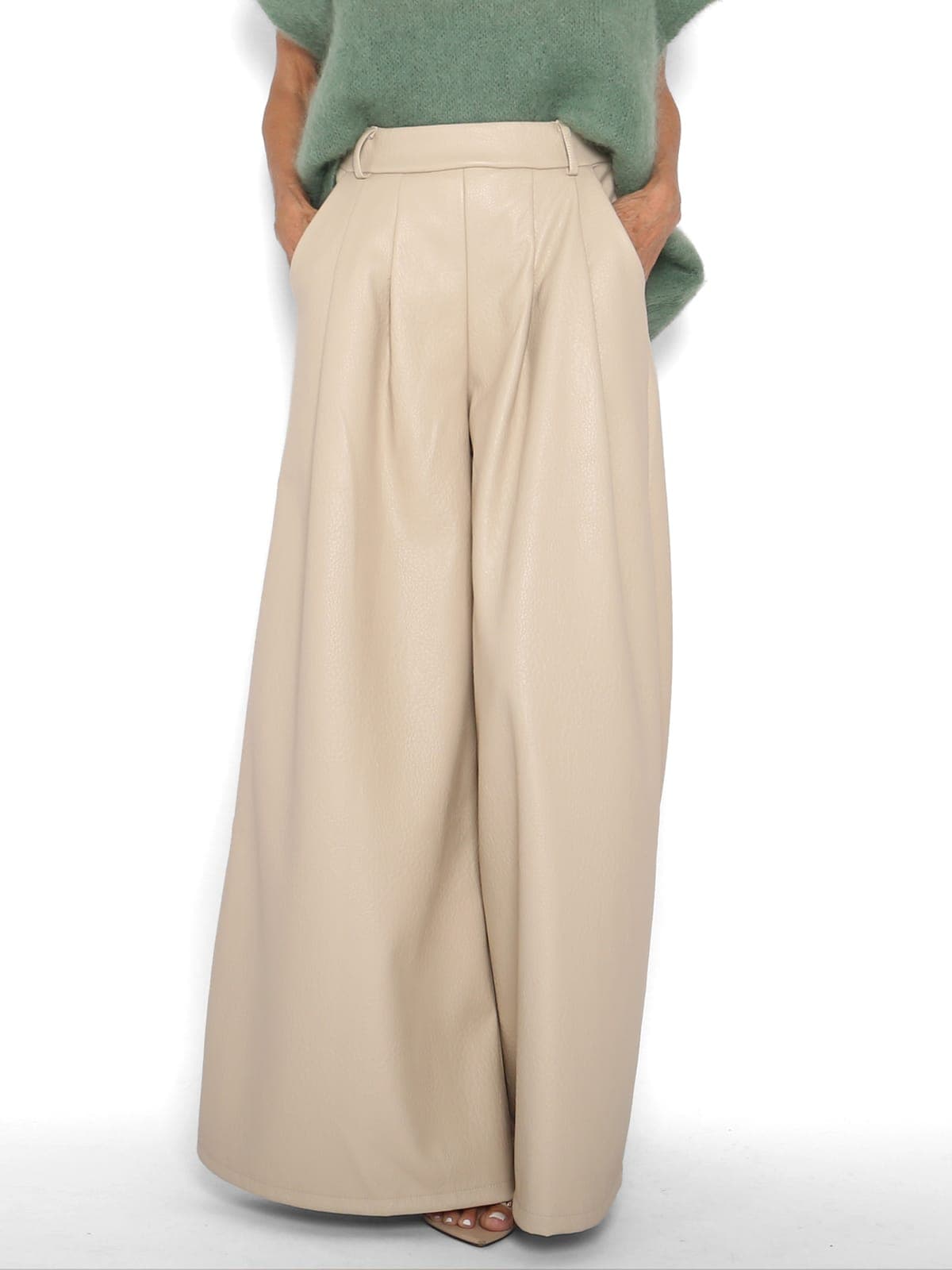 Pantalón Ecopiel Marfil