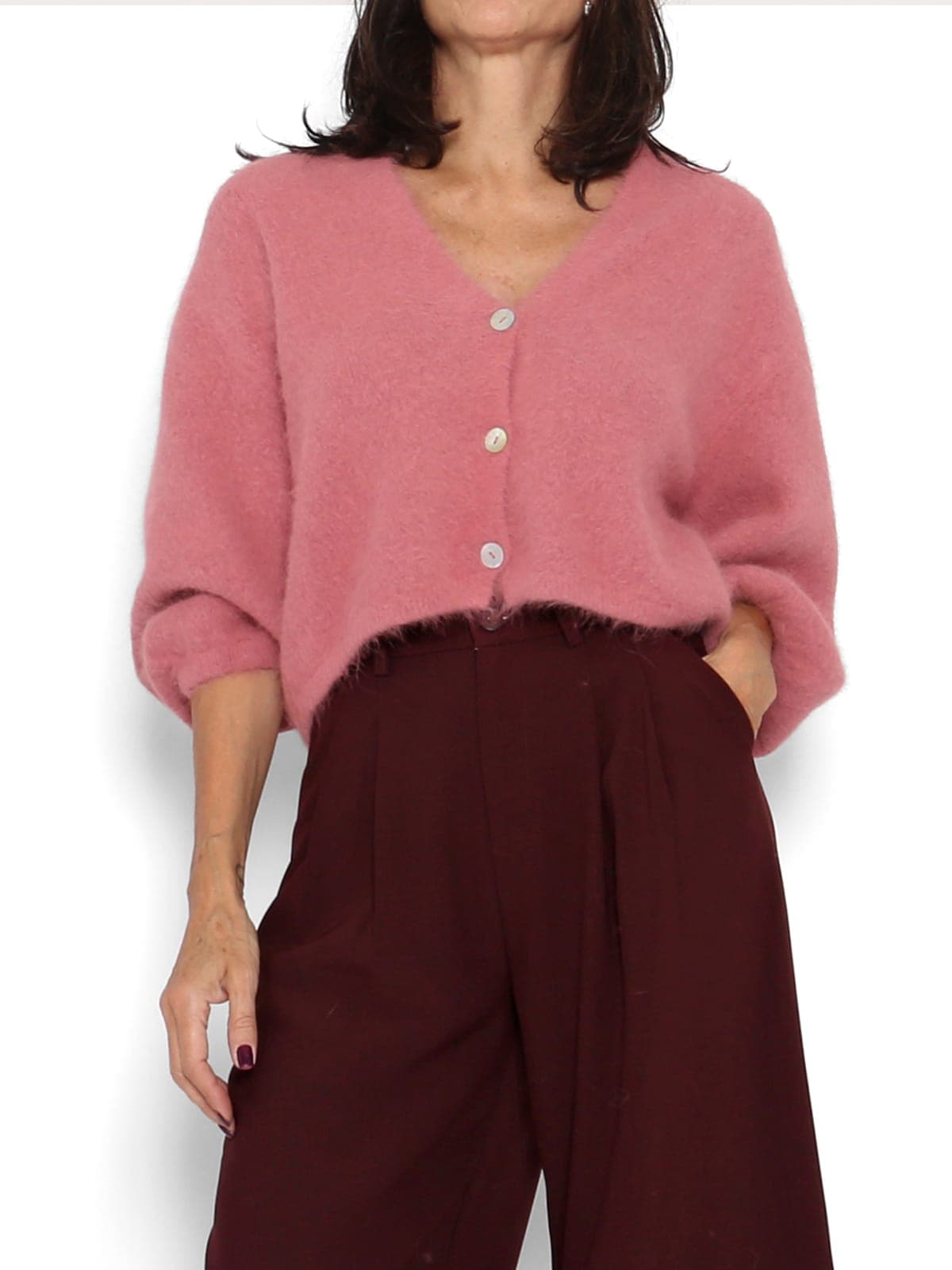 Chaqueta de Punto Rosa