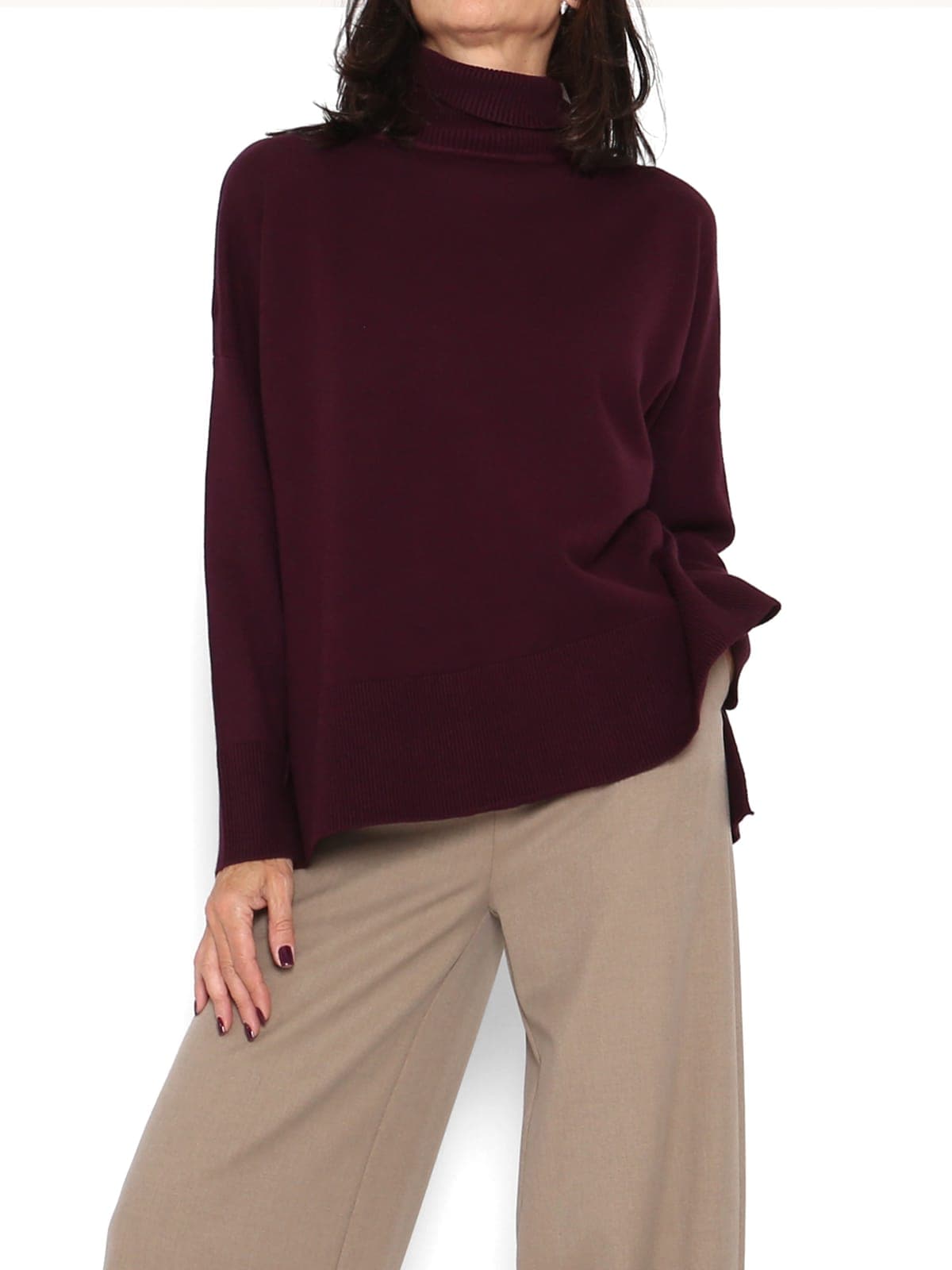 Jersey Punto Oversize Berenjena