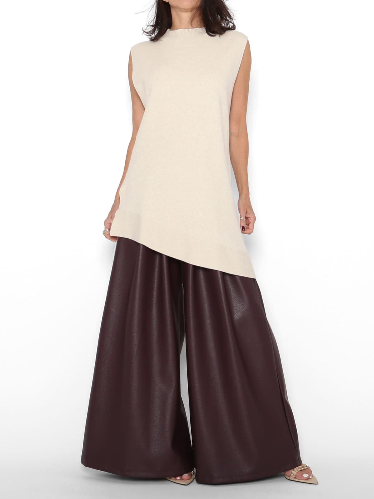 Chaleco Punto Oversize Marfil — foto 2