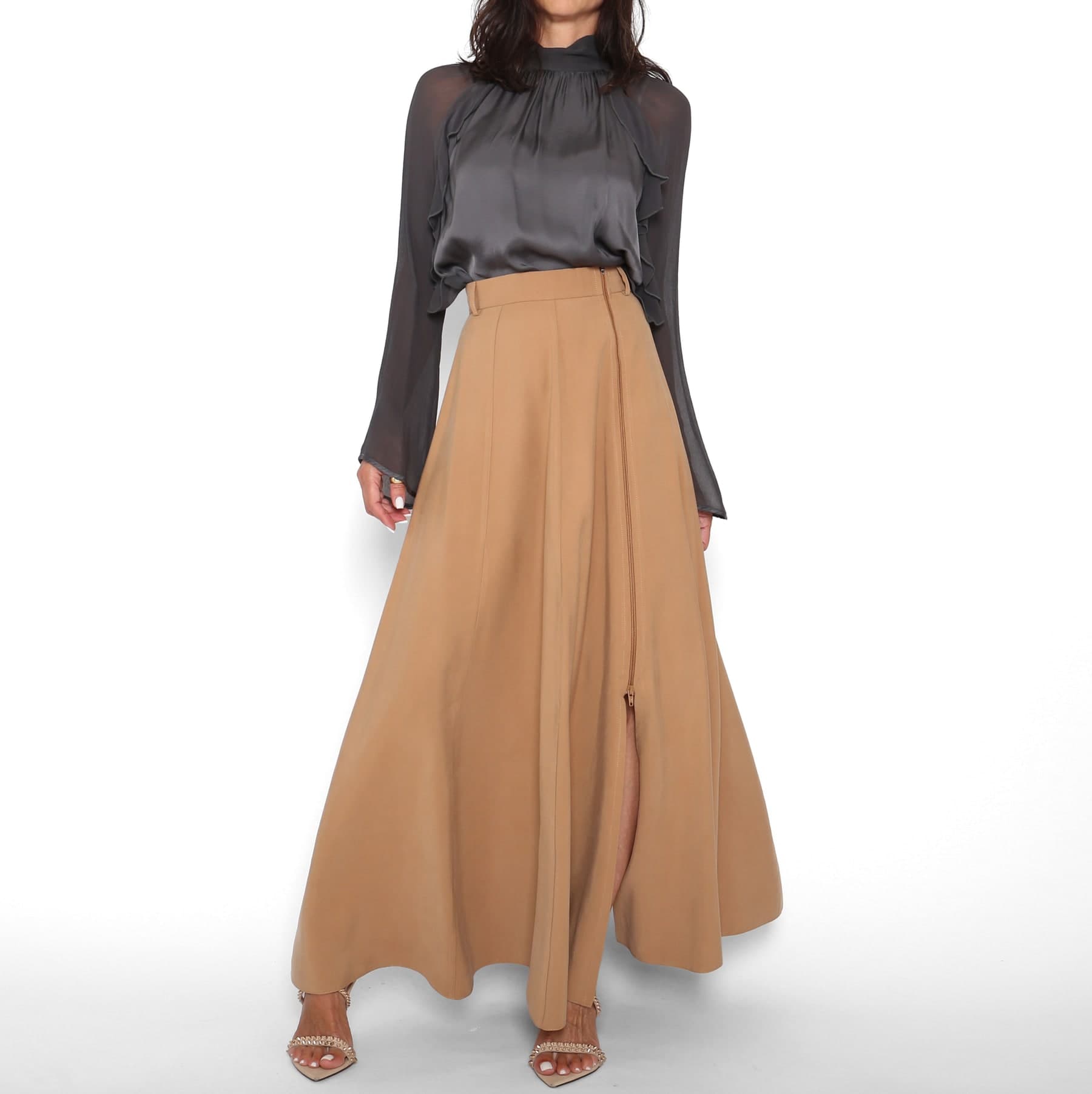 Falda Cremallera Camel — foto 5