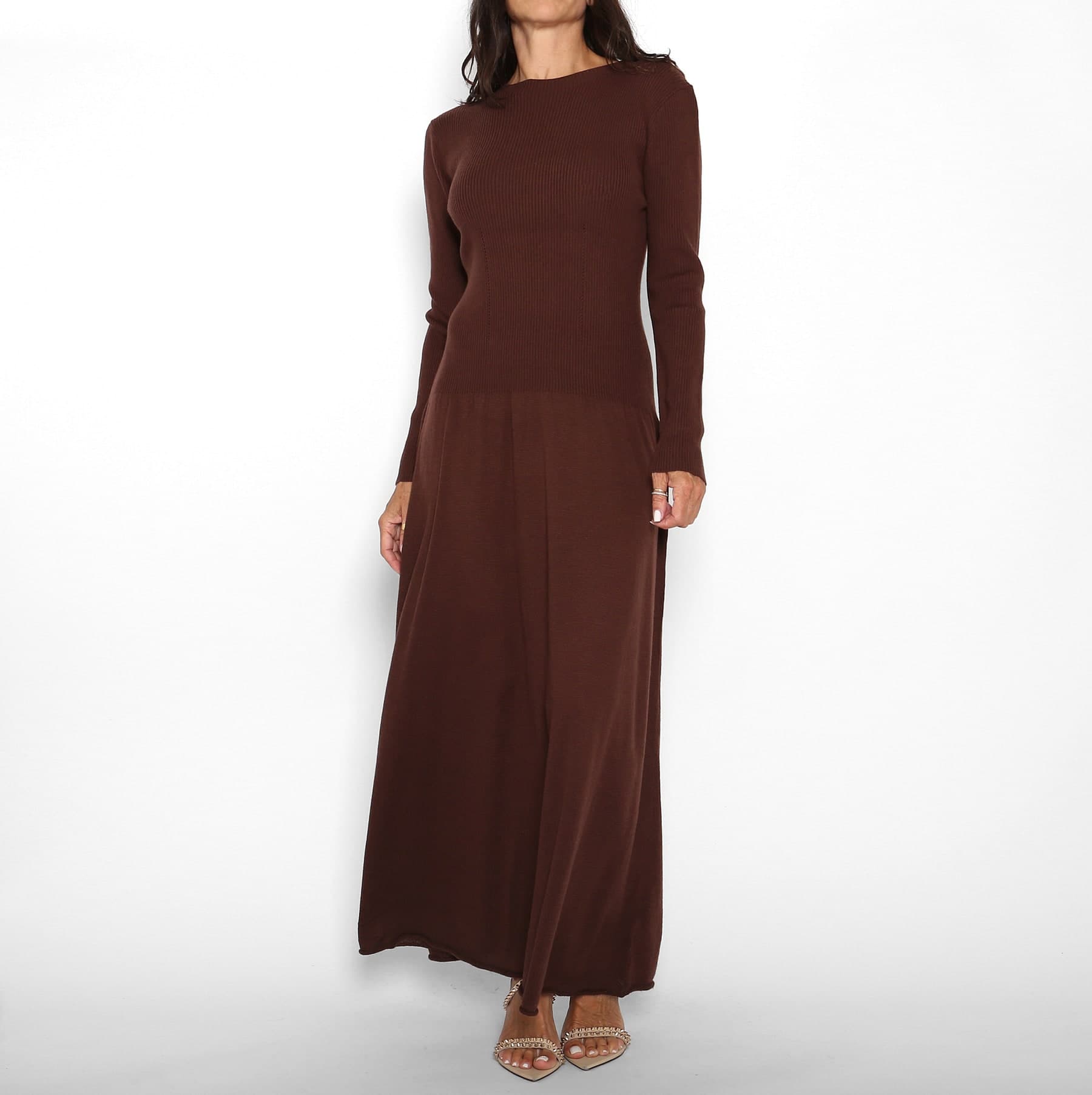 Vestido Punto Marrón — foto 2
