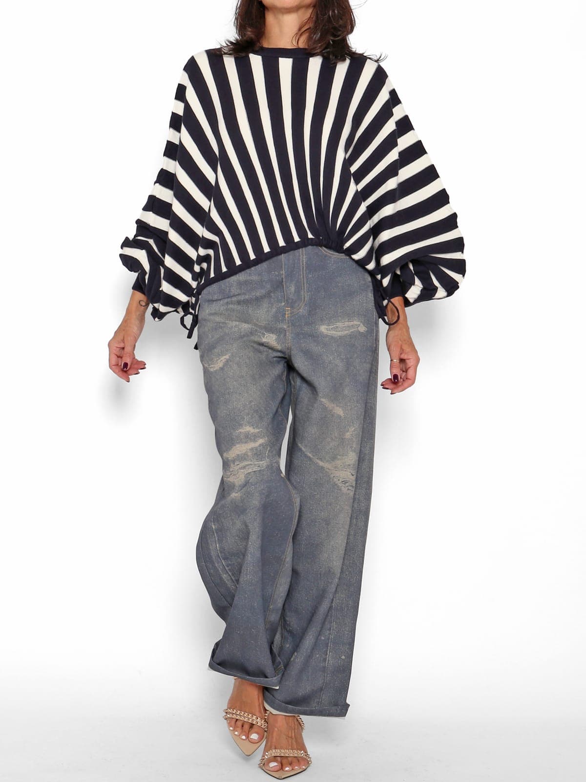 Jersey Poncho Rayas Azul Marino — foto 3