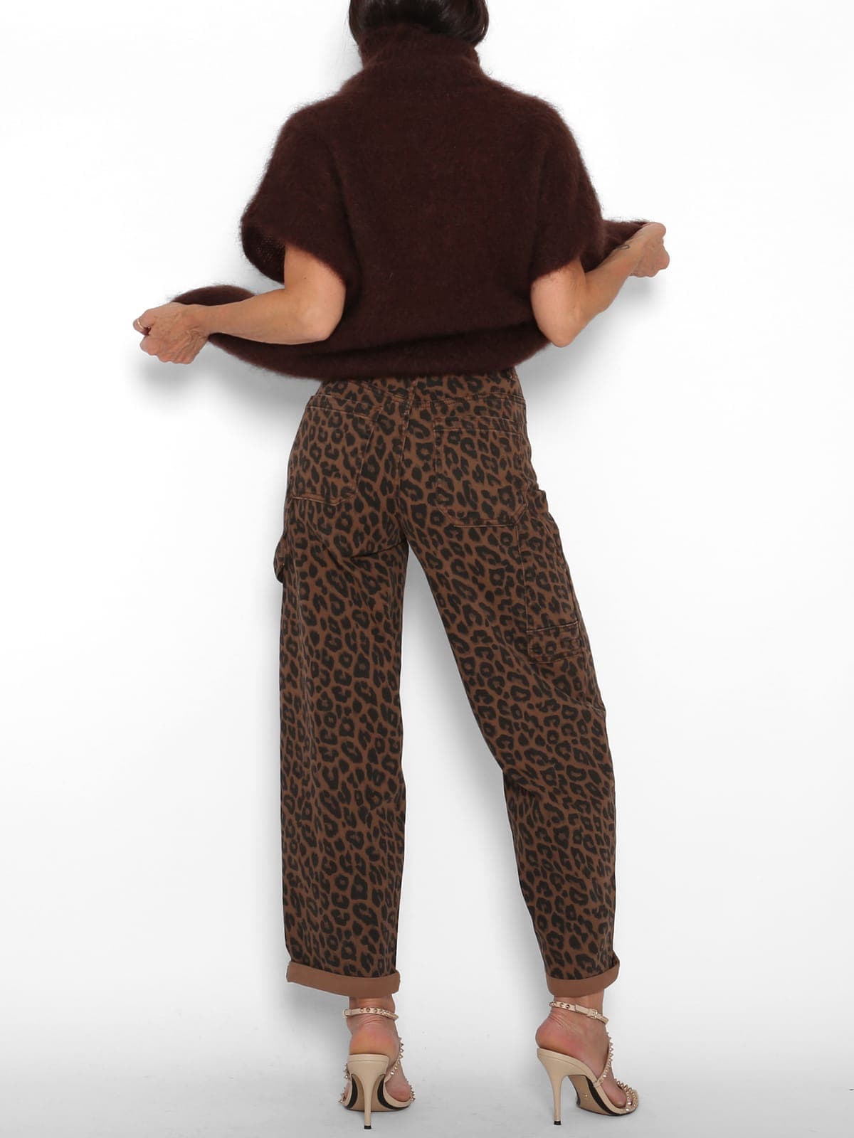 Pantalón Animal Print Camel — foto 3