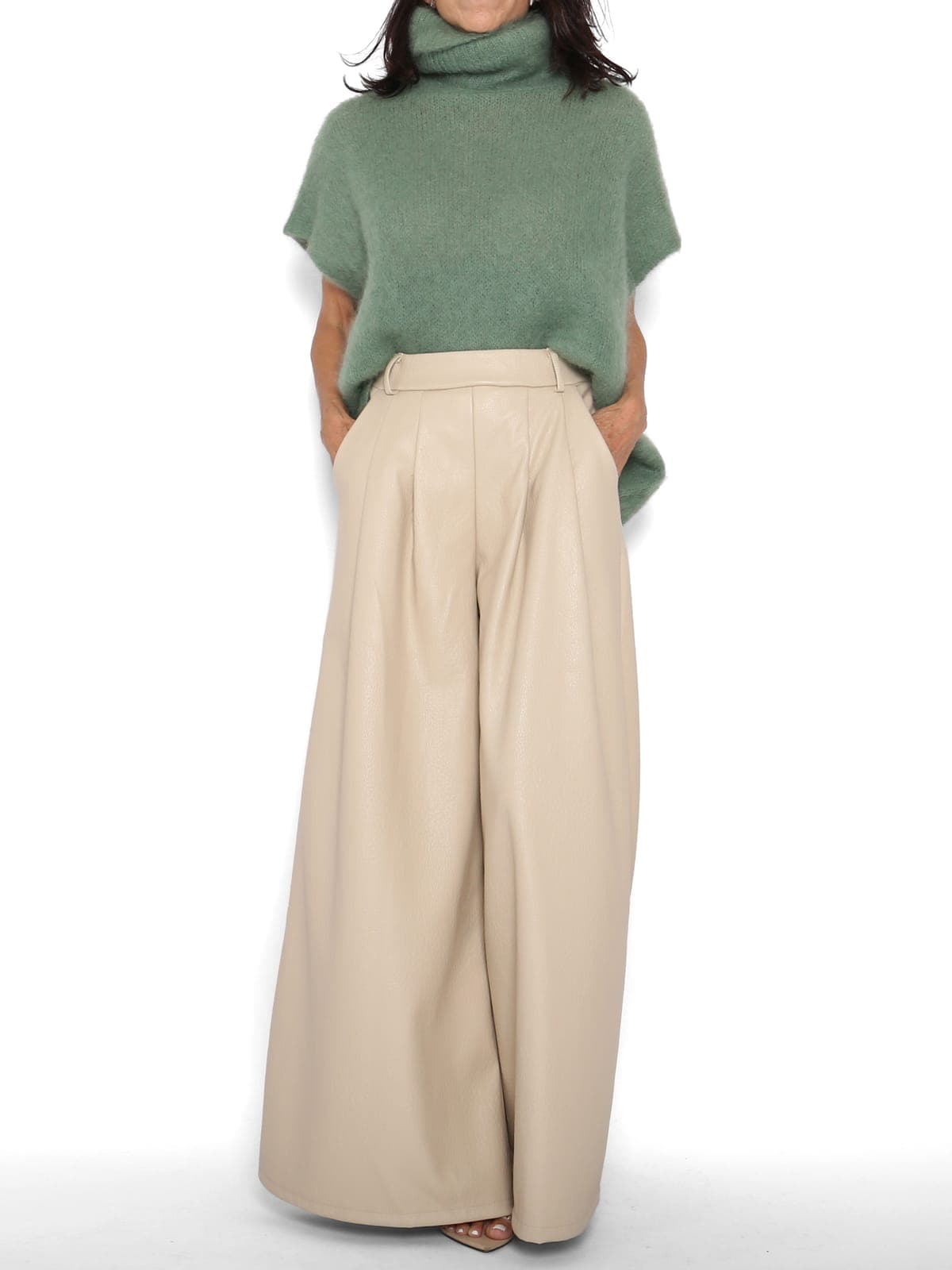 Pantalón Ecopiel Marfil — foto 2