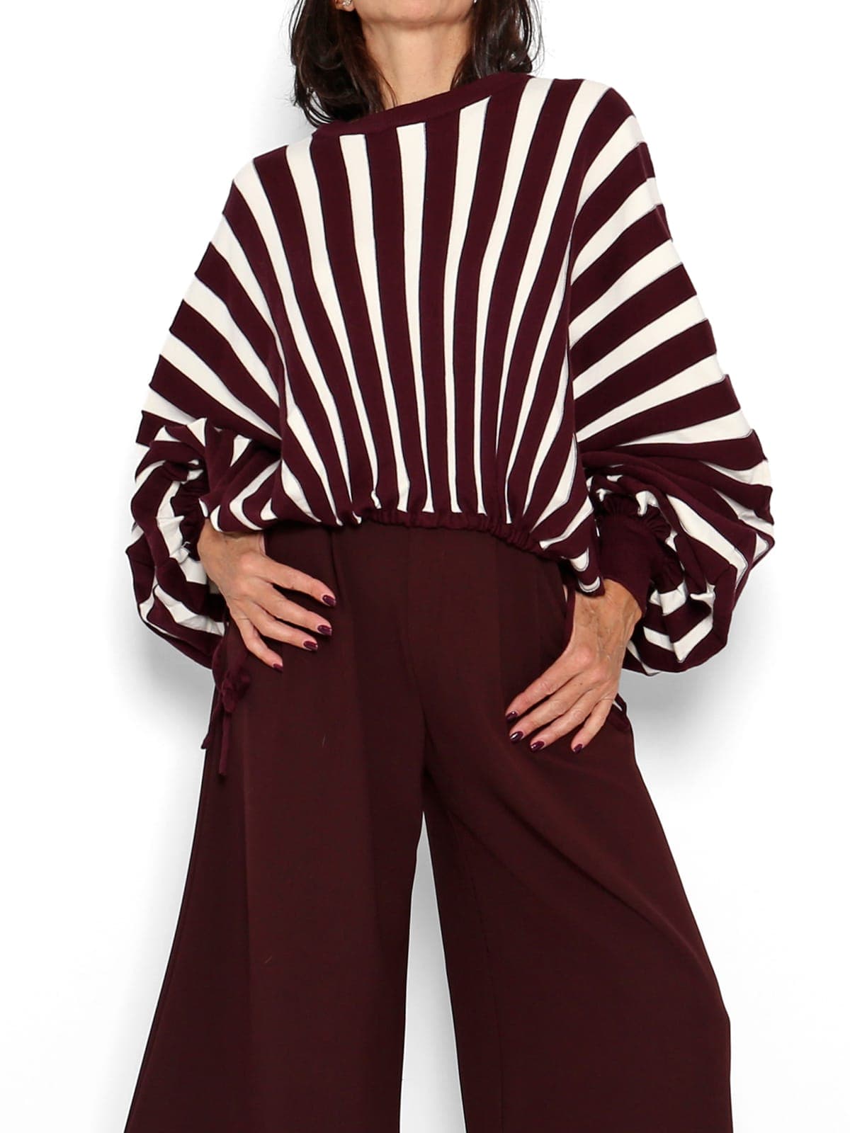 Jersey Poncho Rayas Berenjena — foto 3